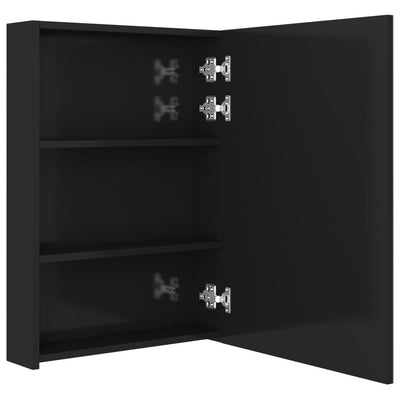 LED kylpyhuoneen peilikaappi kiiltävä musta 50x13x70 cm