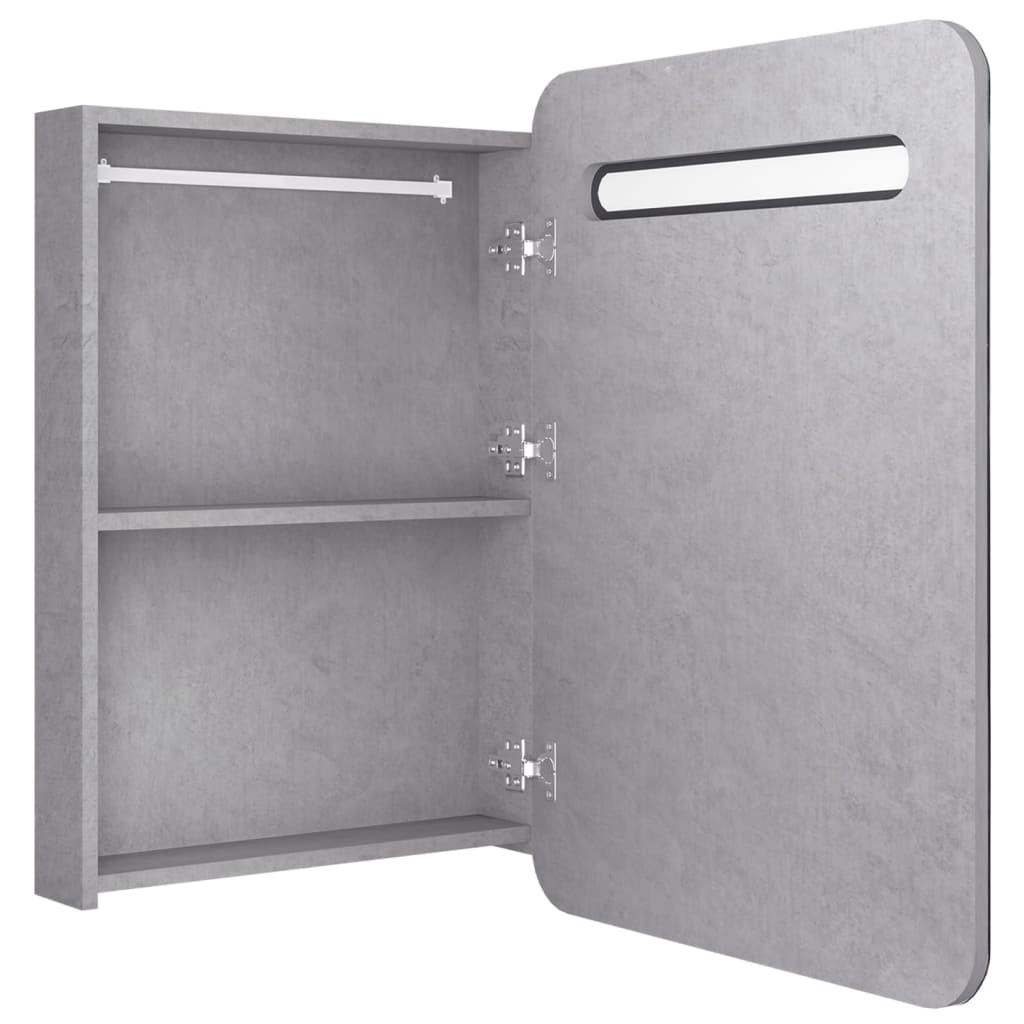 Betoninharmaa led kylpyhuoneen peilikaappi Suzan 60x11x80cm