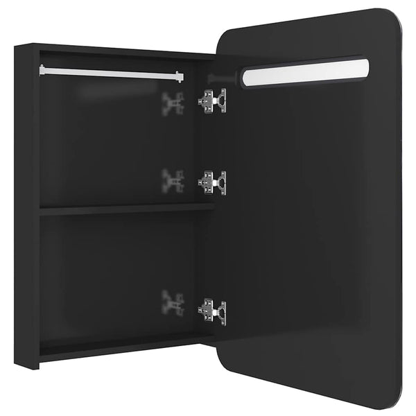 LED kylpyhuoneen peilikaappi kiiltävä musta 60x11x80 cm