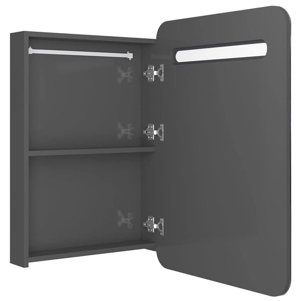 LED kylpyhuoneen peilikaappi kiiltävä harmaa 60x11x80 cm