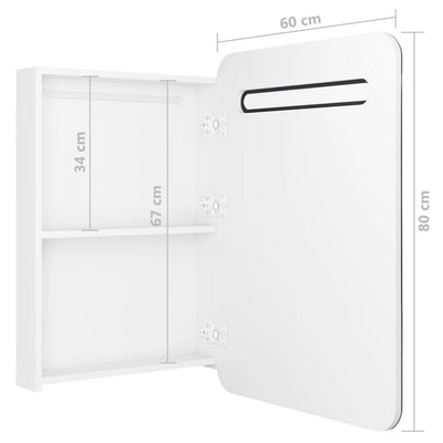 LED kylpyhuoneen peilikaappi kiiltävä valkoinen 60x11x80 cm