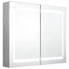 LED kylpyhuoneen peilikaappi betoninharmaa 80x12x68 cm