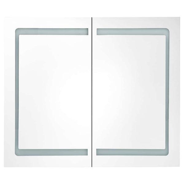 LED kylpyhuoneen peilikaappi betoninharmaa 80x12x68 cm