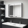 LED kylpyhuoneen peilikaappi betoninharmaa 80x12x68 cm