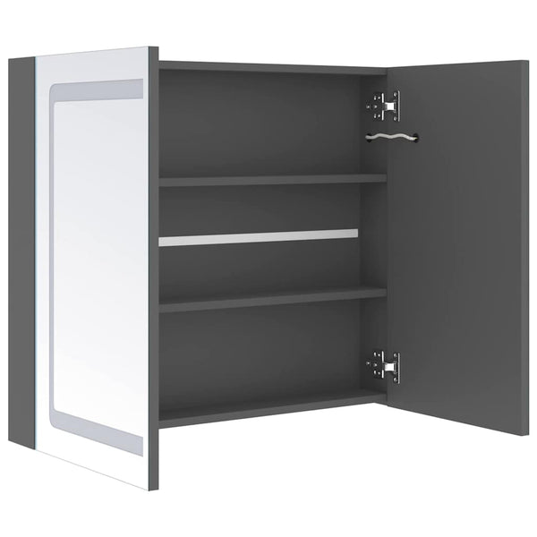 LED kylpyhuoneen peilikaappi harmaa 80x12x68 cm