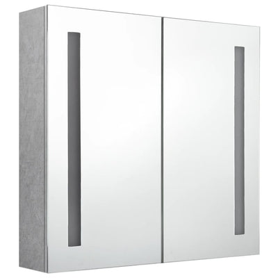 LED kylpyhuoneen peilikaappi betoninharmaa 62x14x60 cm