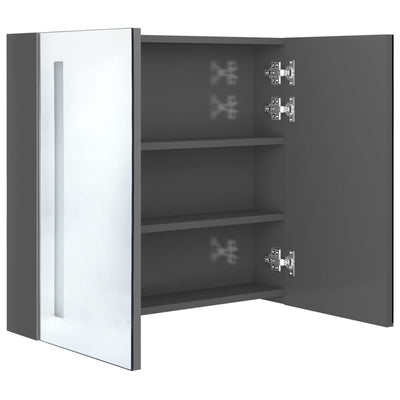 LED kylpyhuoneen peilikaappi kiiltävä harmaa 62x14x60 cm
