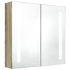 LED kylpyhuoneen peilikaappi tammi 62x14x60 cm