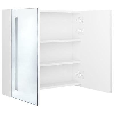 LED kylpyhuoneen peilikaappi kiiltävä valkoinen 62x14x60 cm