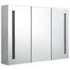 LED kylpyhuoneen peilikaappi betoninharmaa 89x14x62 cm