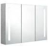 LED kylpyhuoneen peilikaappi betoninharmaa 89x14x62 cm