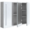 LED kylpyhuoneen peilikaappi betoninharmaa 89x14x62 cm