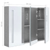 LED kylpyhuoneen peilikaappi betoninharmaa 89x14x62 cm