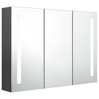 LED kylpyhuoneen peilikaappi 89x14x62 cm harmaa