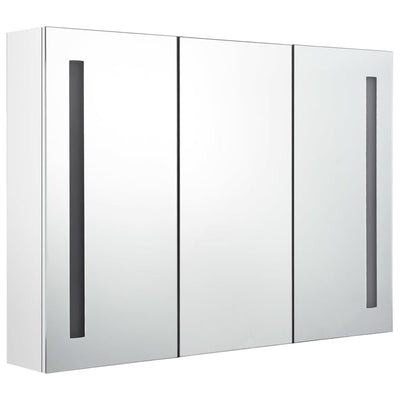 LED kylpyhuoneen peilikaappi 89x14x62 cm kiiltävä valkoinen