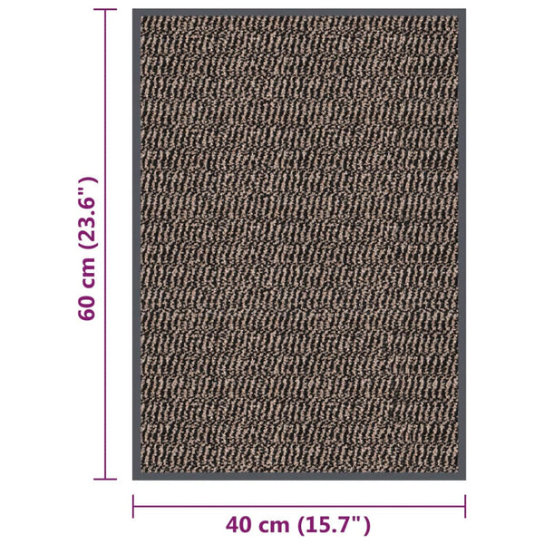 Tummanruskea ovimatto Rihawi 40x60cm (nukallinen)