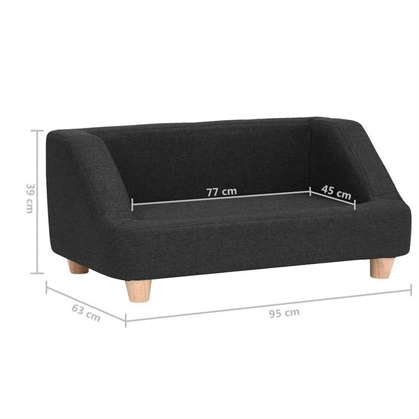 Koiran sohva musta 95x63x39 cm pellava