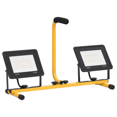 Lämmin valkoinen led-valonheitin kahvalla Campianu 2x50 W