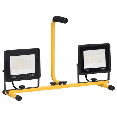 Lämmin valkoinen led-valonheitin kahvalla Campianu 2x50 W