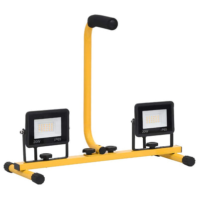 Kylmä valkoinen led-valonheitin kahvalla Campianu 2x20 W