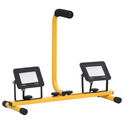 Kylmä valkoinen led-valonheitin kahvalla Campianu 2x20 W