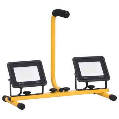 Kylmä valkoinen led-valonheitin kahvalla Campianu 2x30 W