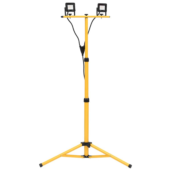 LED-valonheitin kolmijalalla 2x10 W lämmin valkoinen