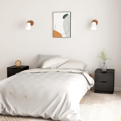 Musta yöpöydät Analica 40x40x50cm (2 kpl puinen)