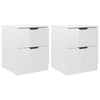 Valkoinen yöpöydät Analica 40x40x50cm (2 kpl korkeakiilto puinen)