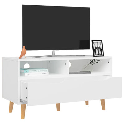 TV-taso valkoinen 90x40x48,5 cm tekninen puu