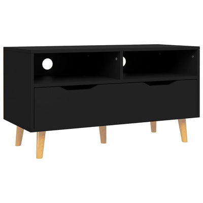 TV-taso musta 90x40x48,5 cm tekninen puu