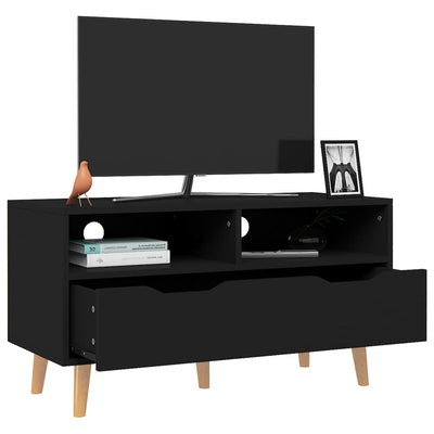 TV-taso musta 90x40x48,5 cm tekninen puu