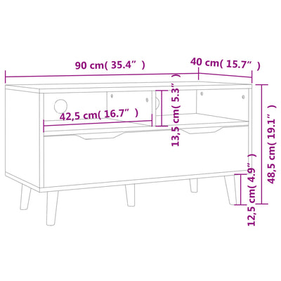TV-taso musta 90x40x48,5 cm tekninen puu
