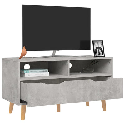 TV-taso betoninharmaa 90x40x48,5 cm tekninen puu