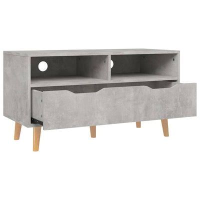 TV-taso betoninharmaa 90x40x48,5 cm tekninen puu