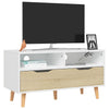 TV-taso valkoinen ja Sonoma-tammi 90x40x48,5 cm tekninen puu