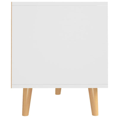 TV-taso valkoinen ja Sonoma-tammi 90x40x48,5 cm tekninen puu