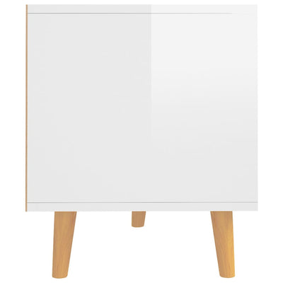 TV-taso korkeakiilto valkoinen 90x40x48,5 cm tekninen puu