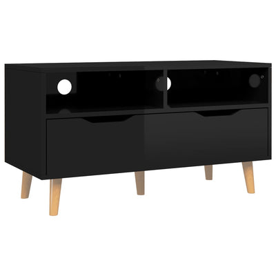 TV-taso korkeakiilto musta 90x40x48,5 cm tekninen puu