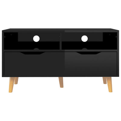 TV-taso korkeakiilto musta 90x40x48,5 cm tekninen puu