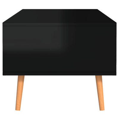 Sohvapöytä korkeakiilto musta 100x49,5x43 cm tekninen puu