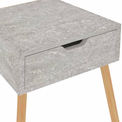 Yöpöydät 2 kpl betoninharmaa 40x40x56 cm tekninen puu