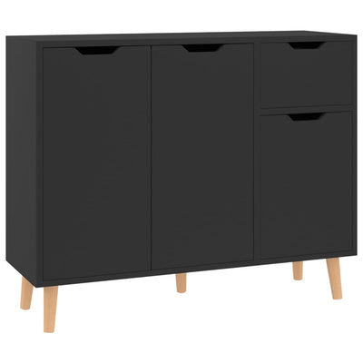 Senkki korkeakiiltoinen musta 90x30x72 cm lastulevy