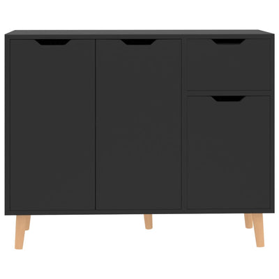 Senkki korkeakiiltoinen musta 90x30x72 cm lastulevy
