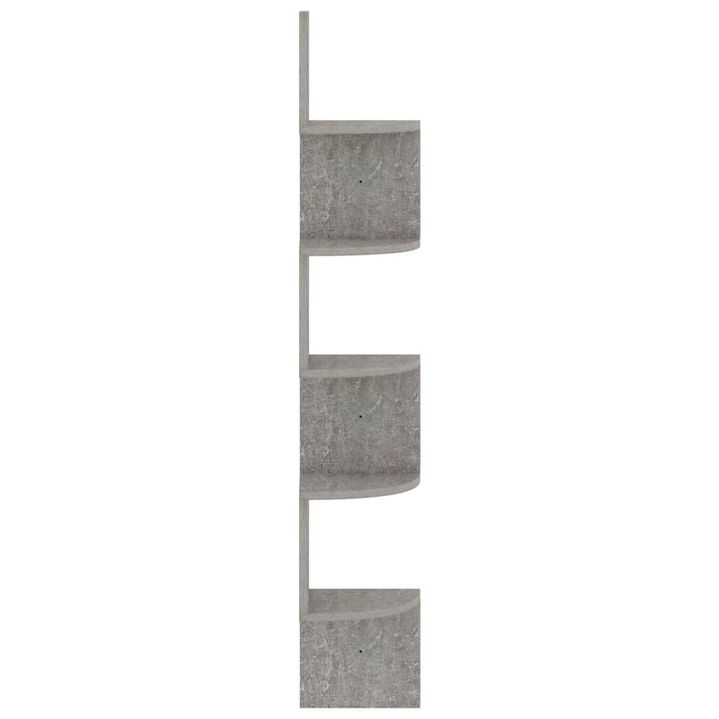 Betoninharmaa seinäkulmahylly Francics 19x19x123cm (puinen)