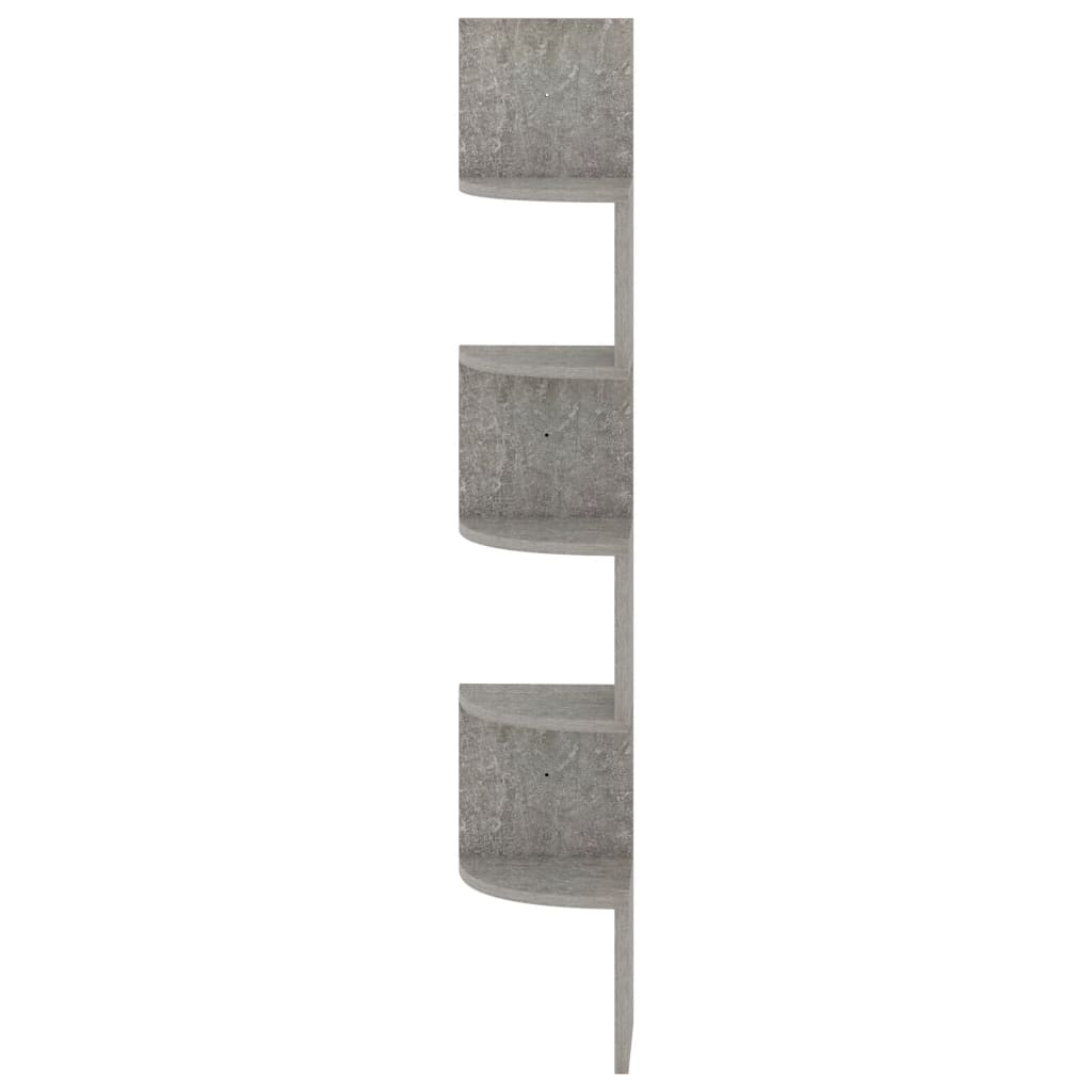 Betoninharmaa seinäkulmahylly Francics 19x19x123cm (puinen)