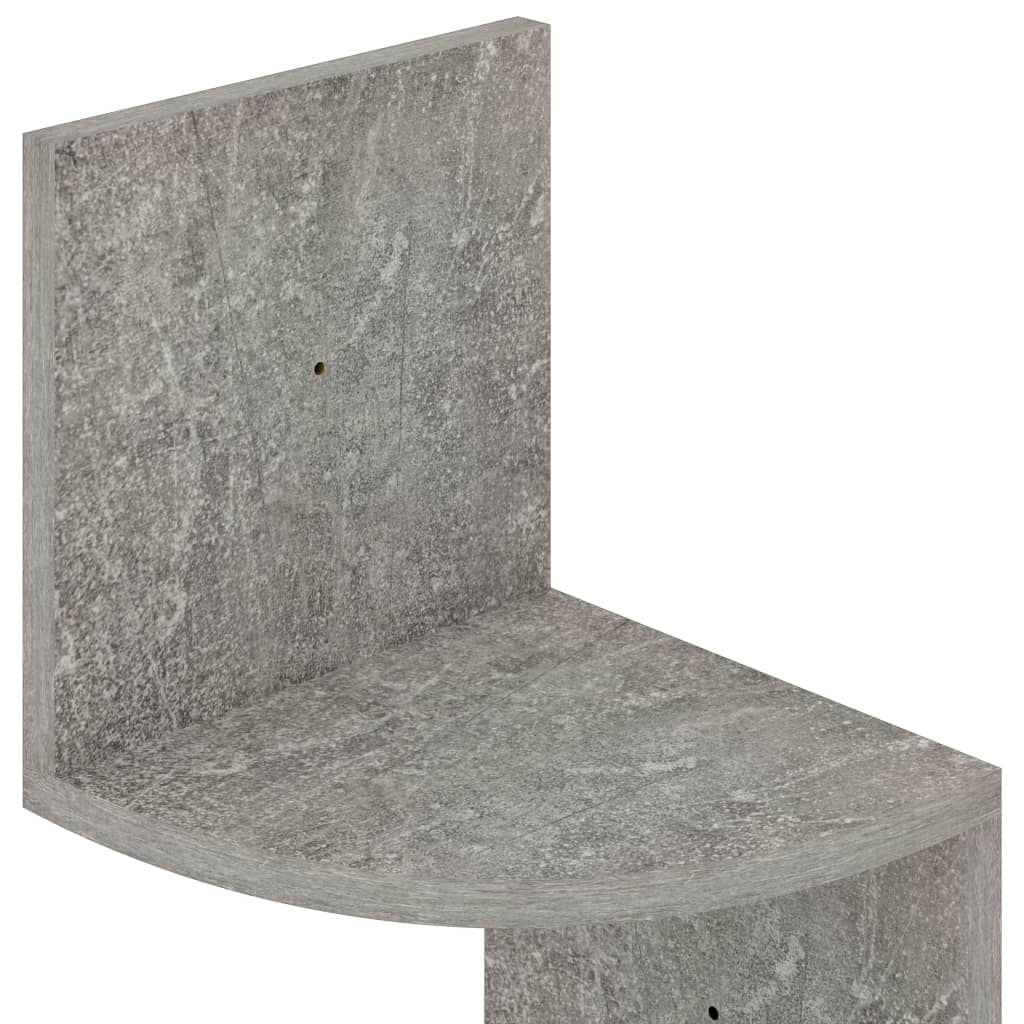 Betoninharmaa seinäkulmahylly Francics 19x19x123cm (puinen)