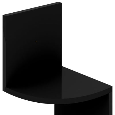 Seinäkulmahylly korkeakiilto musta 19x19x123 cm tekninen puu