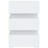Valkoinen yöpöytä led-valoilla Zoria 45x35x67cm (puinen)