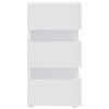 Valkoinen yöpöytä led-valoilla Zoria 45x35x67cm (puinen)